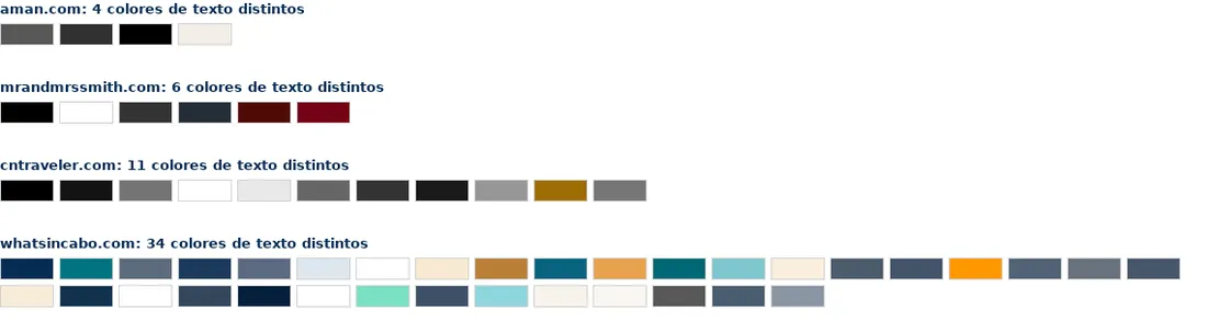 Menos colores de texto