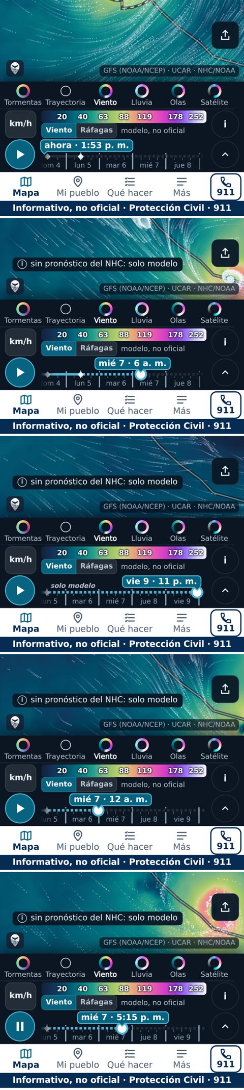M3 · Falta el botón «Ahora» en la barra de tiempo