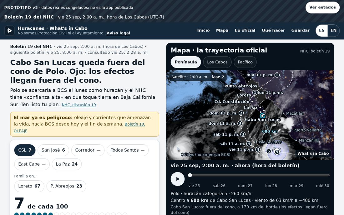 En computadora: la respuesta a la izquierda y el mapa a la derecha
