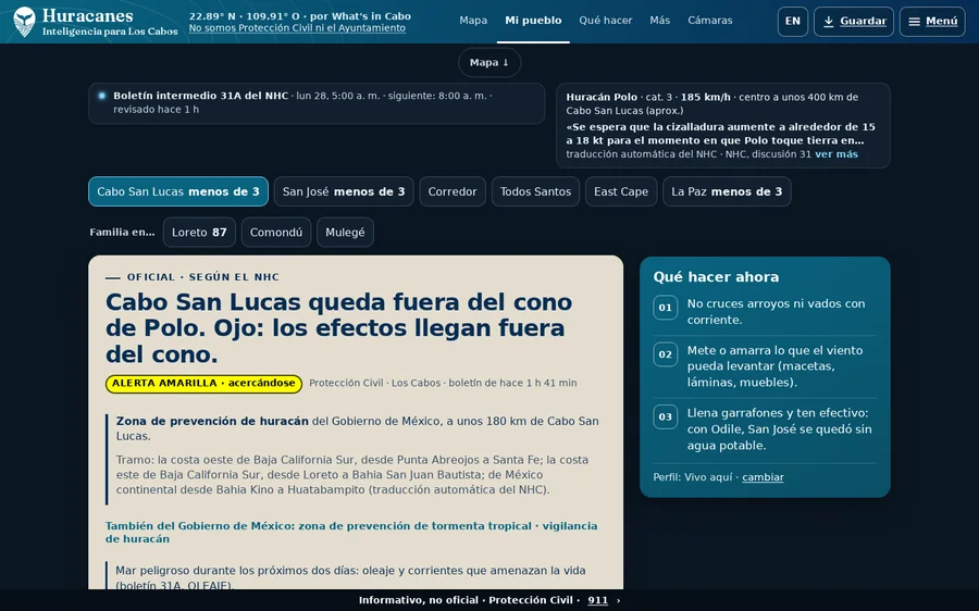Mi pueblo con alerta Amarilla