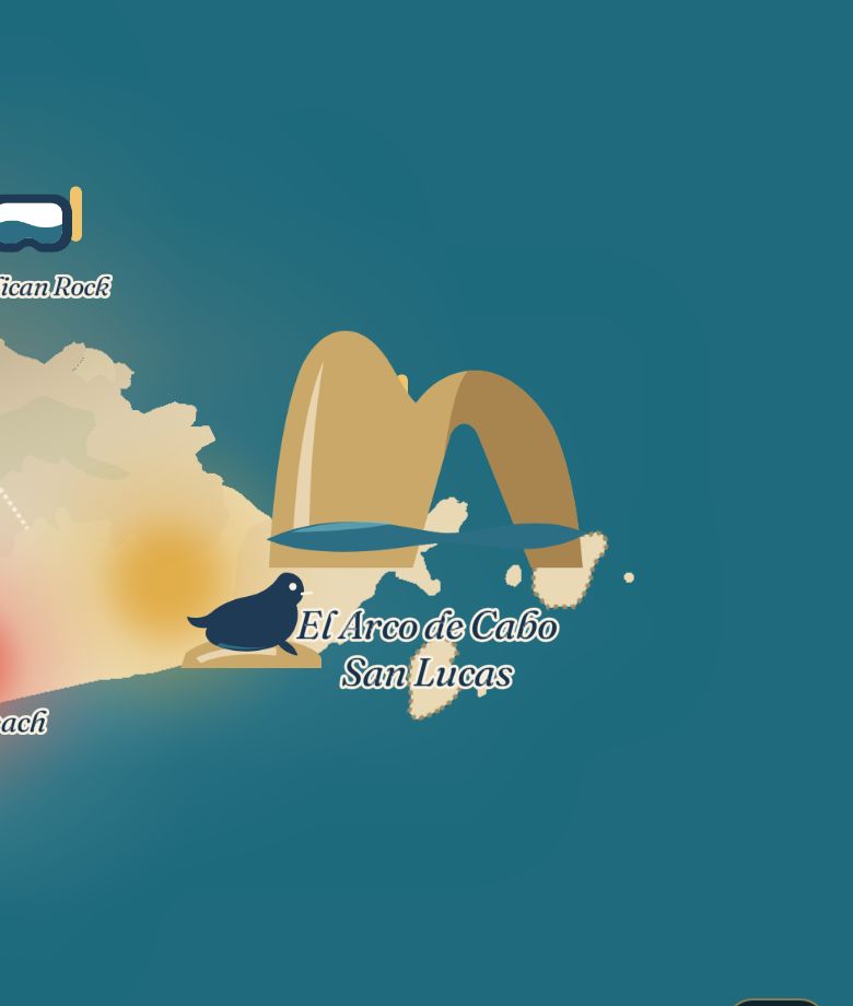 Zoom 15, de día · el Arco de cerca, con la colonia de lobos marinos: hoy