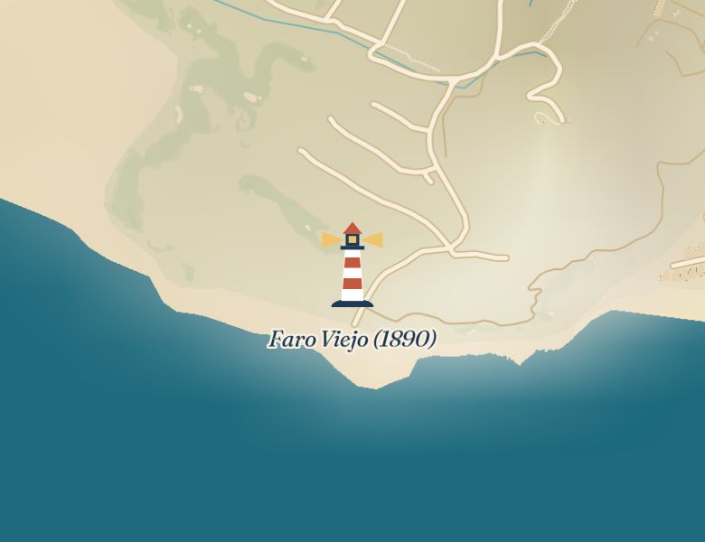 Faro Viejo, zoom 14, de día: hoy