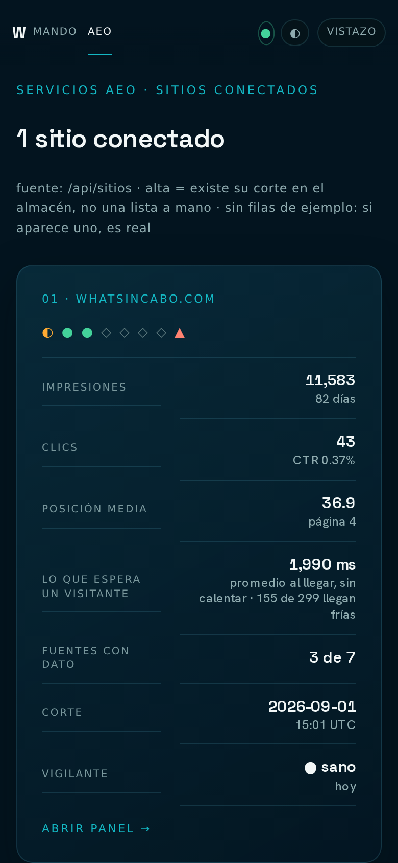 Móvil · Servicios AEO con la misma medida que la lámina 08 (1,990 ms)