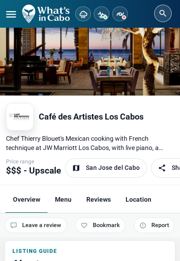 Captura Café des Artistes Los Cabos movil