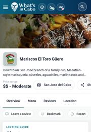 Captura Mariscos El Toro Güero movil