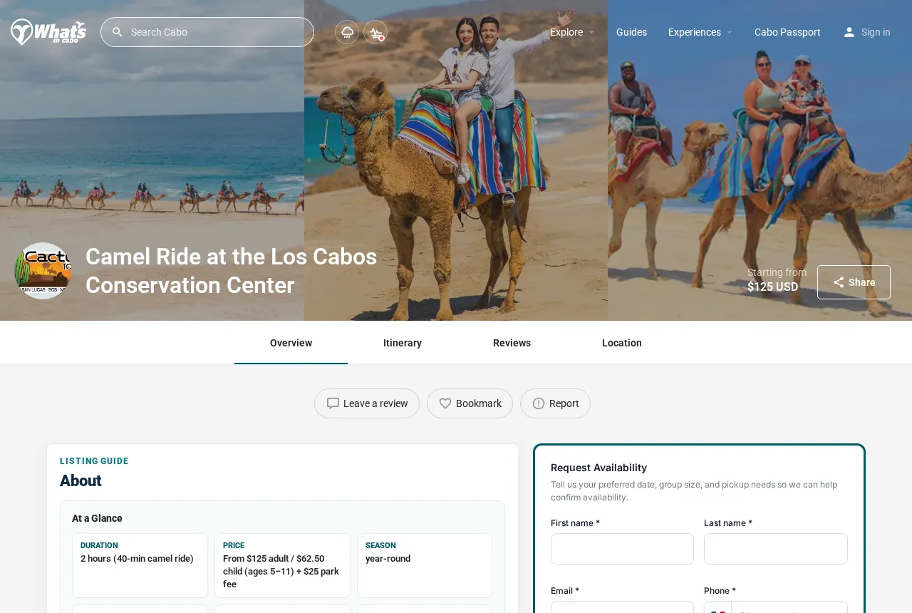 Ficha de tour — Camel Ride