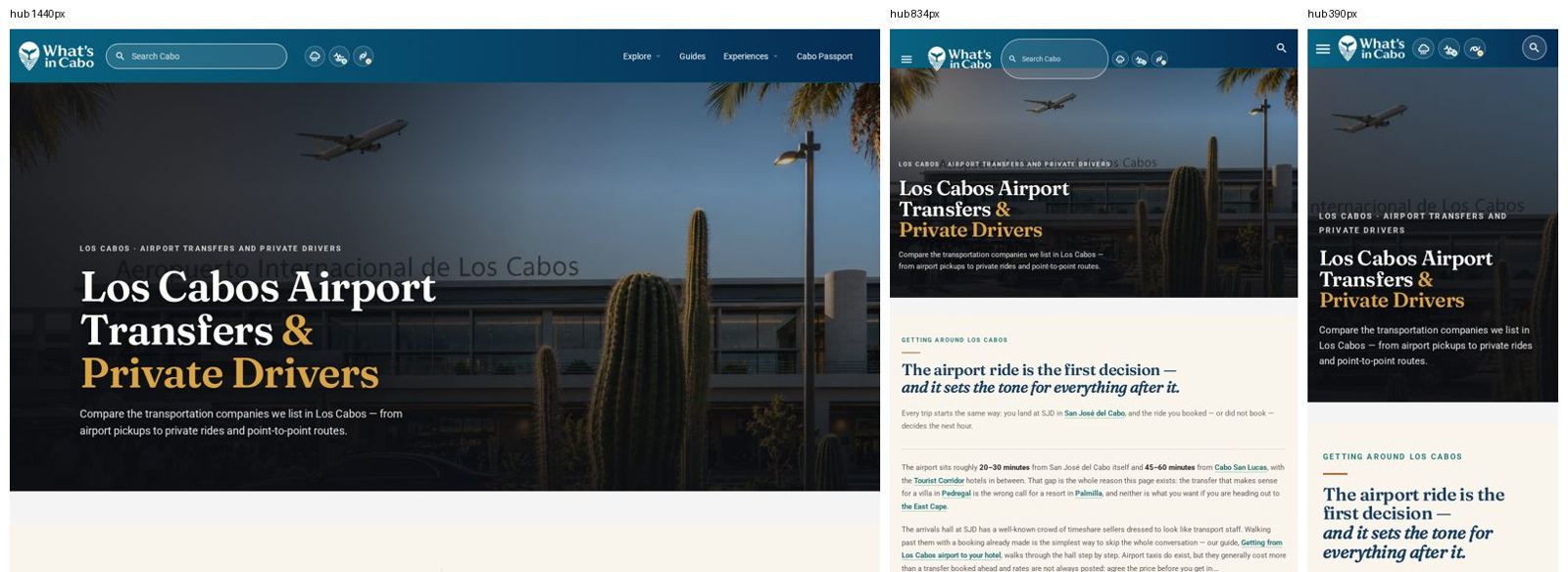 Hub de transporte en PC, tablet y móvil