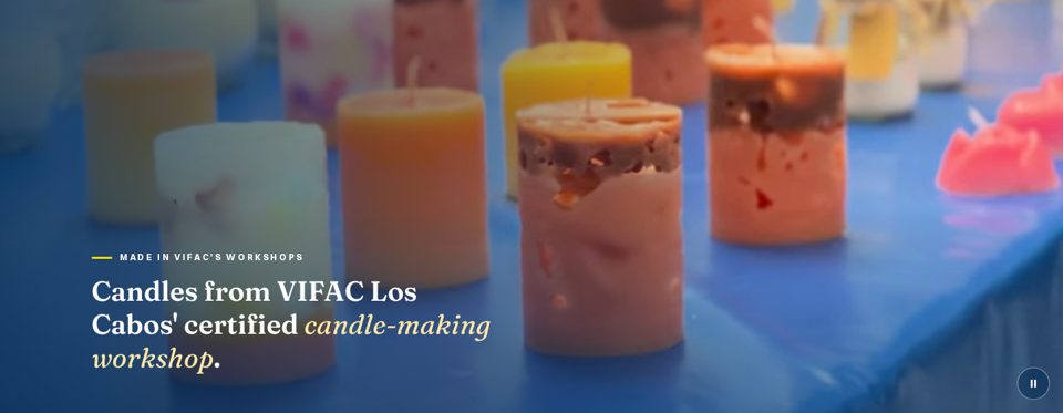 Franja de video de las velas del taller