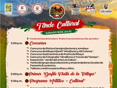 Early version of the poster of the cultural evening of the Fiesta de la Pitaya in Miraflores