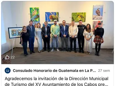 Facebook post by the Honorary Consulate of Guatemala in La Paz at the exhibition