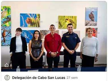 Facebook post by the Delegación de Cabo San Lucas about the exhibition