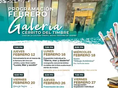 February 2026 programme of the Cerrito del Timbre gallery, with the exhibition by Adrián De Antoni