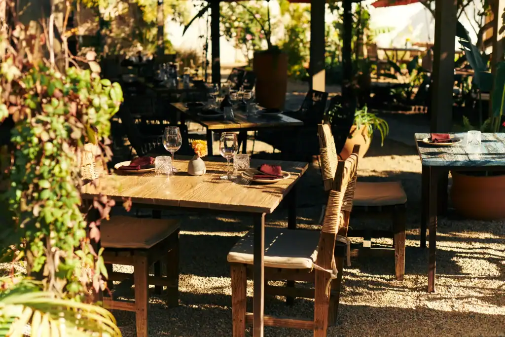 Garden tables at Cocina de Campo by Agricole
