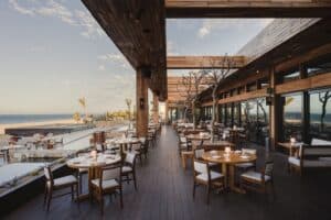Nobu Los Cabos restaurant exterior sunset