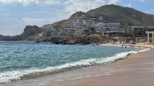 Chileno Bay Public Beach shoreline near Tourist Corridor resorts