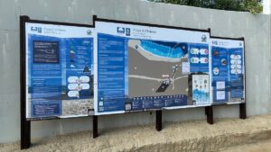 Blue Flag information board at Playa El Chileno public beach