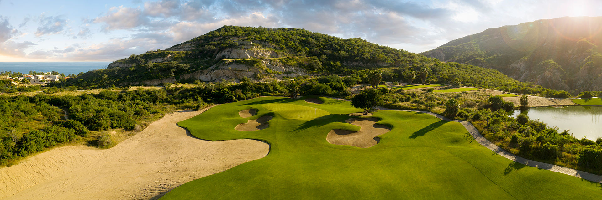 Club Campestre San Jose hole 14 panoramic course view