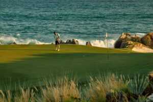 El Dorado Golf and Beach Club green beside the Sea of Cortez