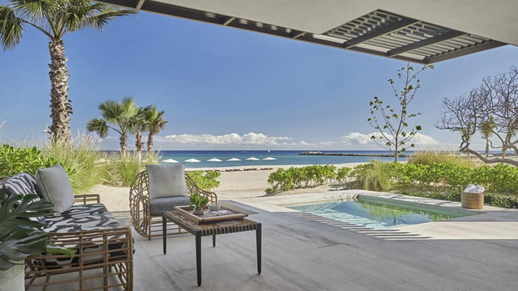 The pool and beach at Four Seasons Costa Palmas