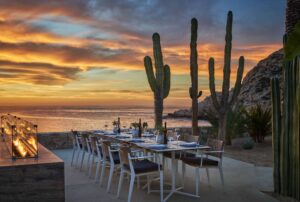 Open-air dining terrace at Marea overlooking the Sea of Cortez, Montage Los Cabos