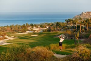 Golfer overlooking the Sea of Cortez at Palmilla Golf Club
