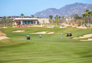 Querencia golf fairway with the Sierra de la Laguna backdrop