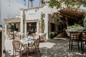 Ruba's Bakery and Bistro storefront and terrace