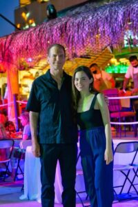 Evening palapa dining room and bar scene at Solomon's Landing Cabo marina