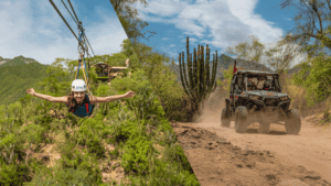 Guest ziplining on the Cabo Adventures Outdoor Adventure